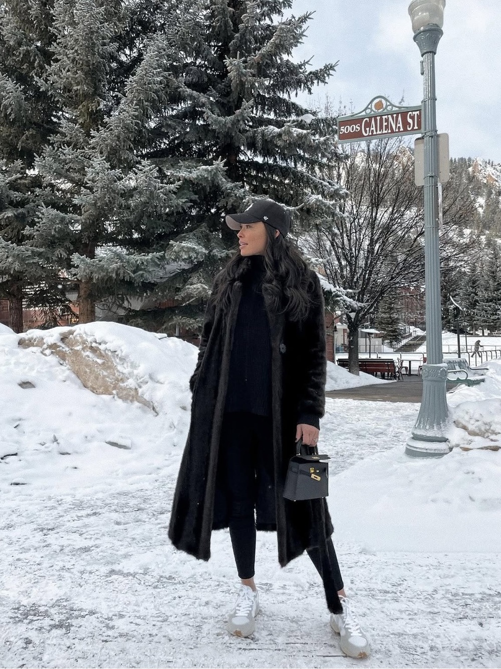 Dark Brown Long Faux Fur Coat